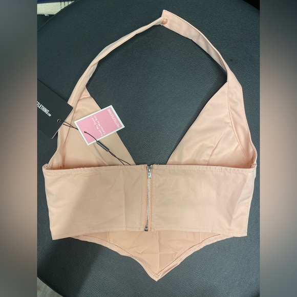 PLT Pink Cargo Pleated Bust Plunge Crop Top SIZE 4US (8UK) - Picture 8 of 8